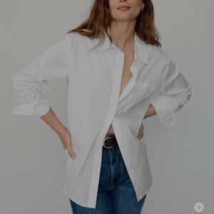 Jenni Kayne White Oversized Boyfriend Button Up Shirt